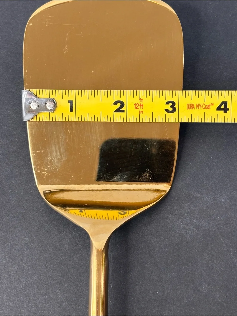 Gold Stainless Steel Kitchen Utensil Spatula With Open Hook For Hanging 14.75”
